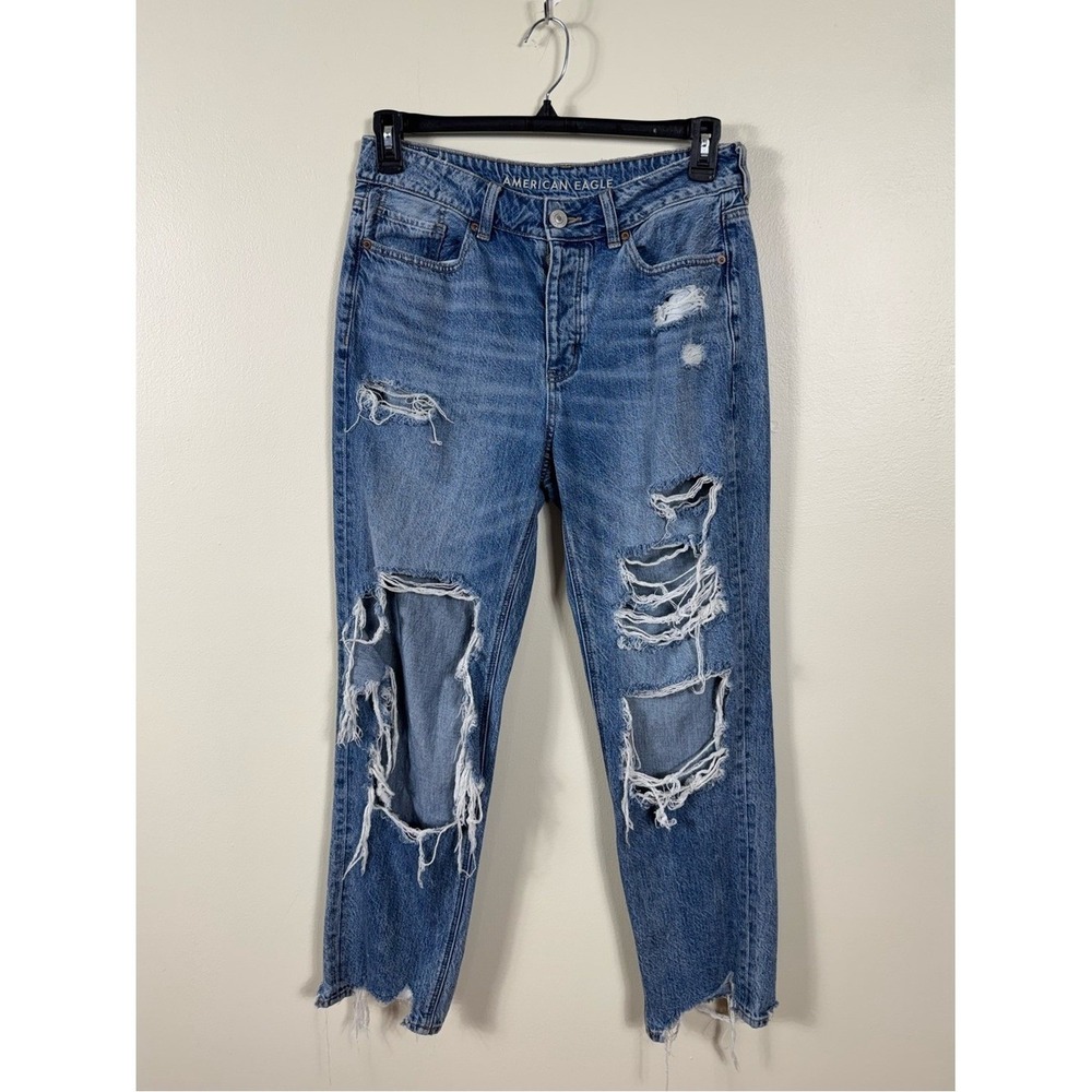 American Eagle Tom Girl Jeans Size 8 Distressed Capsule Essential